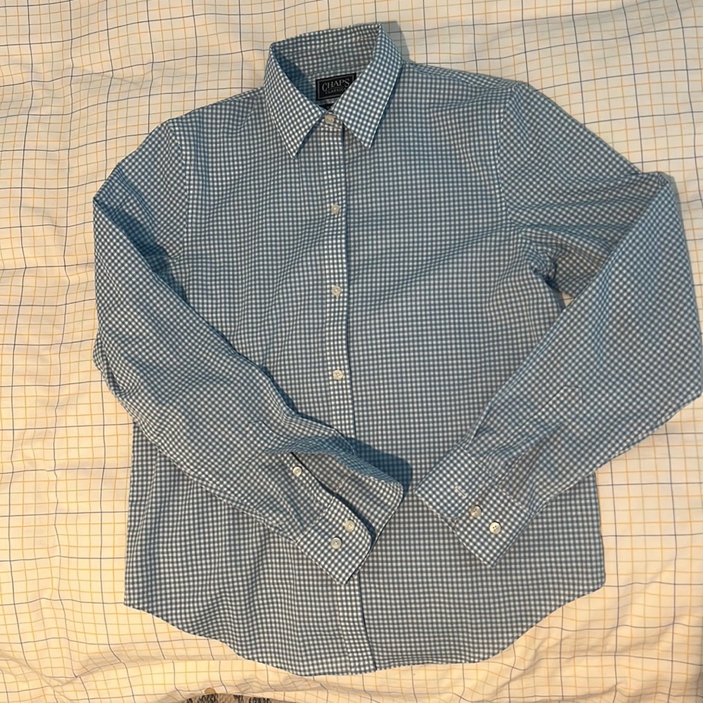 Chaps Gingham Check Button Down Shirt - image 1